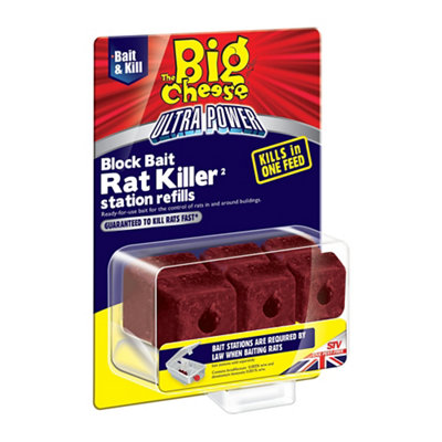 The Big Cheese Rat & Mouse Ultra Power Bait Station Refill Block, Pack Of 6, 120G