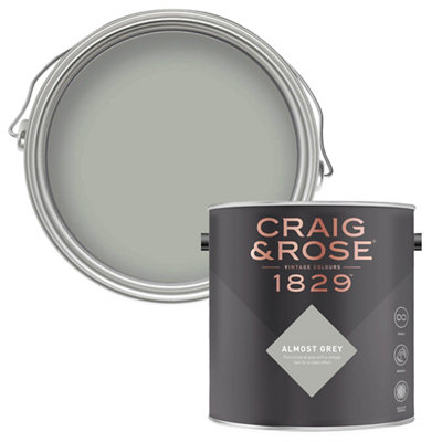 Craig & Rose 1829 Almost Grey Chalky Emulsion Paint, 2.5L