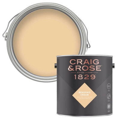Craig & Rose 1829 Beauvais Cream Chalky Emulsion Paint, 2.5L