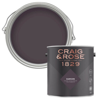 Craig & Rose 1829 Damson Chalky Emulsion Paint, 2.5L