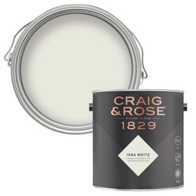 Craig & Rose 1829 Iona White Chalky Emulsion Paint, 2.5L