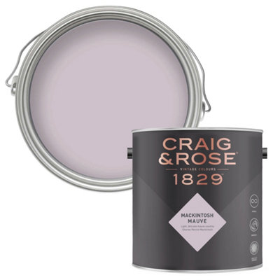 Craig & Rose 1829 Mackintosh Mauve Chalky Emulsion Paint, 2.5L