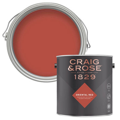 Craig & Rose 1829 Oriental Red Chalky Emulsion Paint, 2.5L