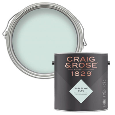Craig & Rose 1829 Porcelain Blue Chalky Emulsion Paint, 2.5L