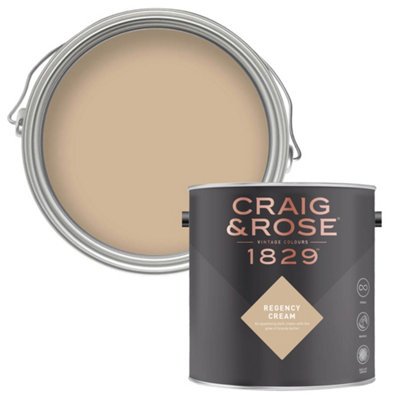 Craig & Rose 1829 Regency Cream Chalky Emulsion Paint, 2.5L