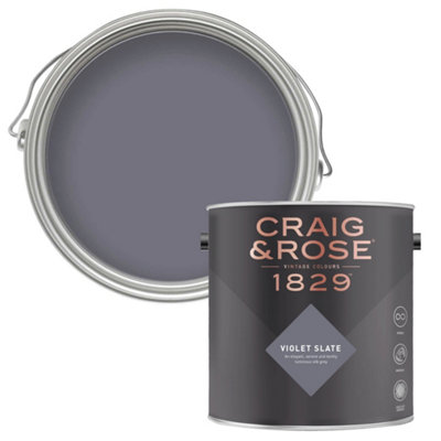 Craig & Rose 1829 Violet Slate Chalky Emulsion Paint, 2.5L