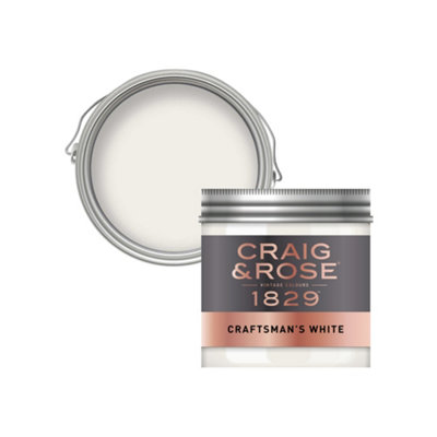 Craig & Rose 1829 Craftsman's White Chalky Emulsion Paint, 50Ml