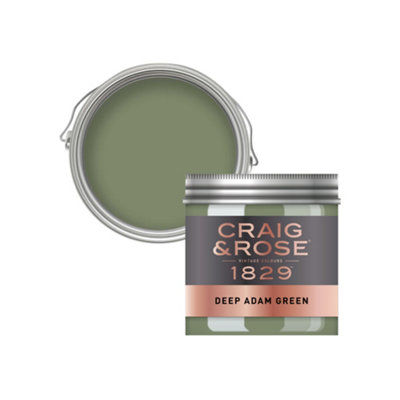 Craig & Rose 1829 Deep Adam Green Chalky Emulsion Paint, 50Ml