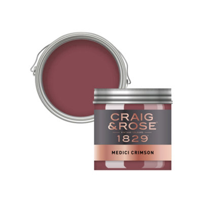 Craig & Rose 1829 Medici Crimson Chalky Emulsion Paint, 50Ml