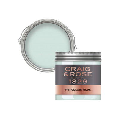 Craig & Rose 1829 Porcelain Blue Chalky Emulsion Paint, 50Ml
