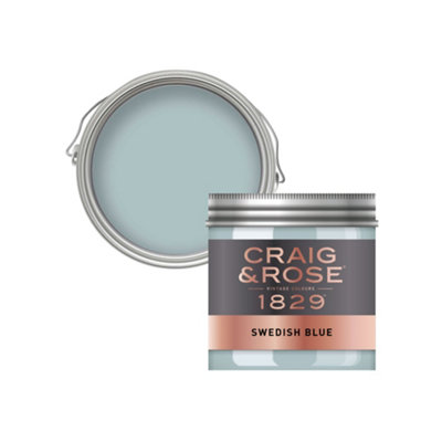 Craig & Rose 1829 Swedish Blue Chalky Emulsion Paint, 50Ml