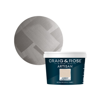 Craig & Rose Artisan Neutral Intrigue Metallic Effect Mid Sheen Topcoat Special Effect Paint, 250Ml