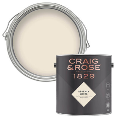 Craig & Rose 1829 Regency White Chalky Emulsion Paint, 2.5L