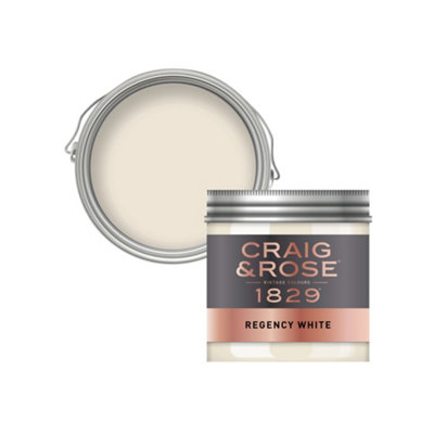 Craig & Rose 1829 Regency White Chalky Emulsion Paint, 50Ml