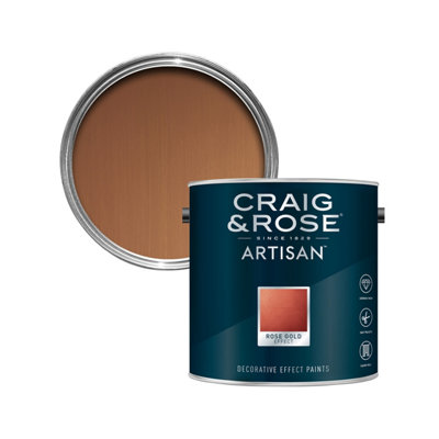 Craig & Rose Artisan Rose Gold Effect Mid Sheen Topcoat Special Effect Paint, 2.5L