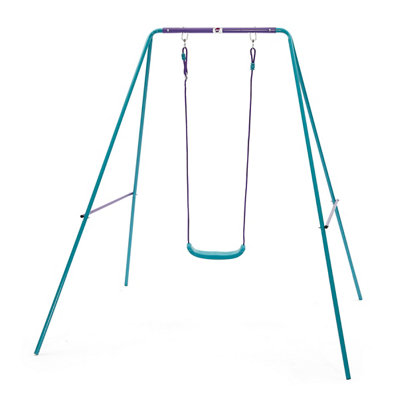 Plum Purple And Teal Outdoor Steel Purple & Teal Swing