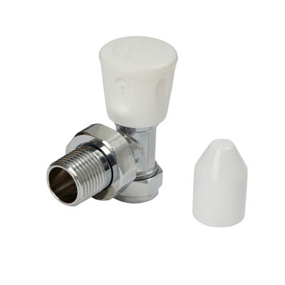 Flomasta Gloss Chrome Effect Angled Manual Radiator Valve (Dia)15Mm, Pack Of 12