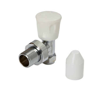 Flomasta Gloss Chrome Effect Angled Manual Radiator Valve (Dia)10Mm, Pack Of 1