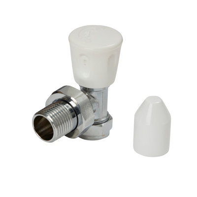 Flomasta Gloss Chrome Effect Angled Manual Radiator Valve (Dia)15Mm, Pack Of 1
