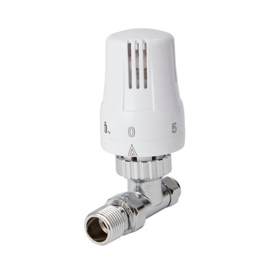 Flomasta Polished Straight Radiator Valve (Dia)10Mm X ½"