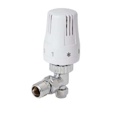 Flomasta Polished Angled Radiator Valve (Dia)10Mm X ½"