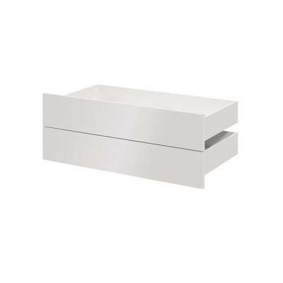 Goodhome Atomia Matt White Slab External Drawer (H)184.5Mm (W)997Mm (D)500Mm, Set Of 2