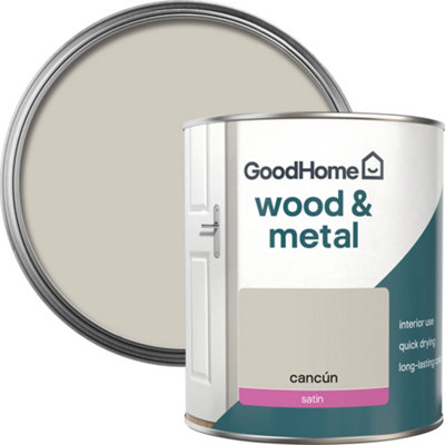 Goodhome Cancún Satin Metal & Wood Paint, 750Ml