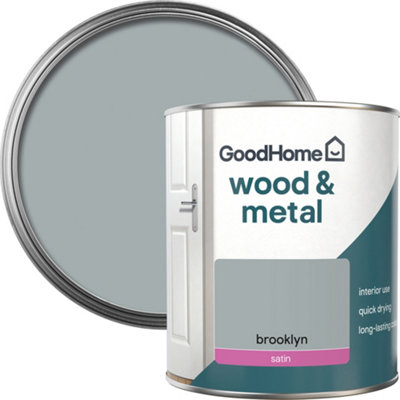 Goodhome Brooklyn Satin Metal & Wood Paint, 750Ml