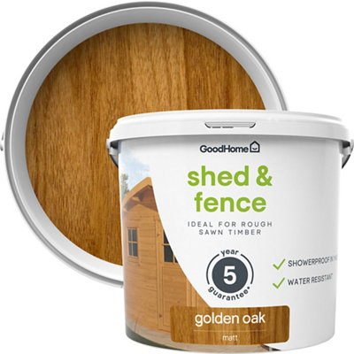 Goodhome Golden Oak Matt Fence & Shed Stain, 5L