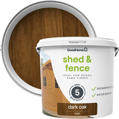 Goodhome Dark Oak Matt Fence & Shed Stain, 5L