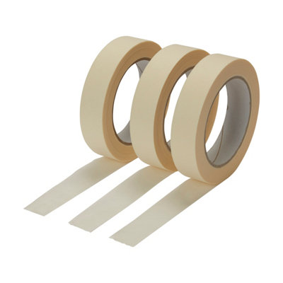 Diall Beige Masking Tape (L)50M (W)24Mm, Pack Of 3