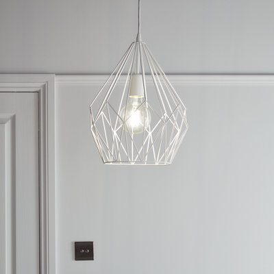 Goodhome Phobeto Matt White Pendant Ceiling Light, (Dia)310Mm