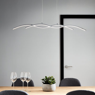 Goodhome Alani Chrome Effect 2 Lamp Led Pendant Ceiling Light