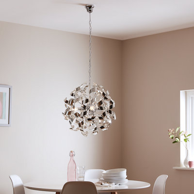 Goodhome Caladane Chrome Effect 4 Lamp Pendant Ceiling Light, (Dia)500Mm