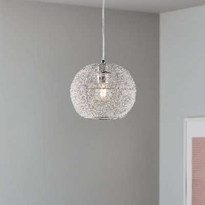 Goodhome Phaidros Chrome Effect Light Shade (D)24Cm