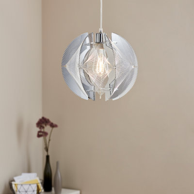 Goodhome Bastberg Gloss Transparent Pendant Ceiling Light, (Dia)310Mm