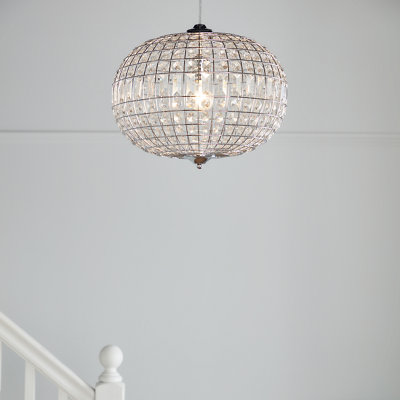 Goodhome Digya Chrome Effect Pendant Ceiling Light, (Dia)450Mm
