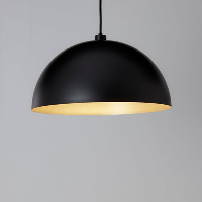 Goodhome Songor Black Pendant Semi-Circle Light Shade (D)58Cm