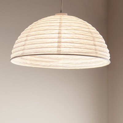 Goodhome Anbus White Pendant Semi-Circle Light Shade (D)38Cm