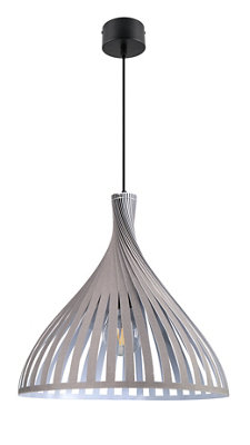 Goodhome Crozon Dark Grey Pendant Ceiling Light, (Dia)380Mm