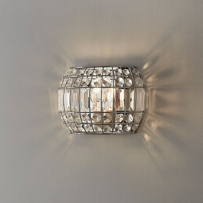 Goodhome Digya Contemporary Chrome Effect Wall Light