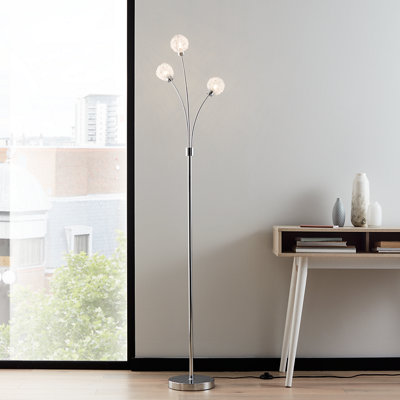 Goodhome Phaidros Chrome Effect Floor Light