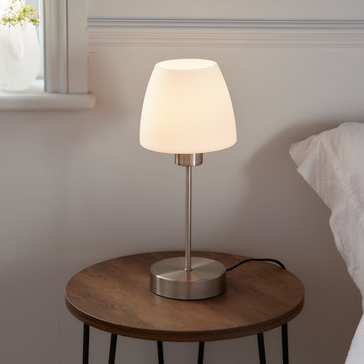 Goodhome Kluan Brushed White Nickel Effect Table Light