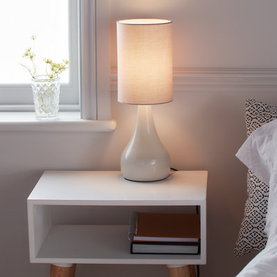 Goodhome Tertrez Classic Teardrop Matt Light Grey Table Light
