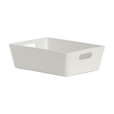 Wham White Studio Gloss Plastic Nestable Storage Basket (H)5Cm (W)12Cm (D)12Cm