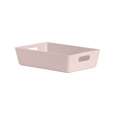Wham Studio Gloss Light Pink Plastic Nestable Storage Basket (H)6Cm (W)17Cm (D)17Cm