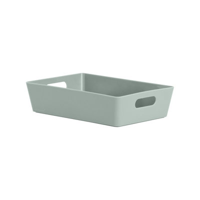 Wham Studio Gloss Light Green Plastic Nestable Storage Basket (H)6Cm (W)17Cm (D)17Cm