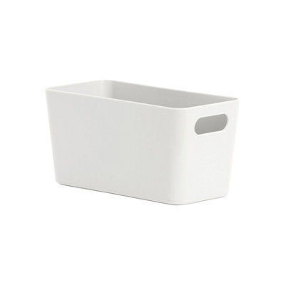 Wham Studio Gloss White Plastic Nestable Storage Basket (H)10Cm (W)20Cm (D)20Cm