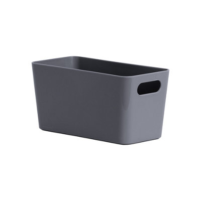 Wham Studio Gloss Dark Grey Plastic Nestable Storage Basket (H)10Cm (W)20Cm (D)20Cm