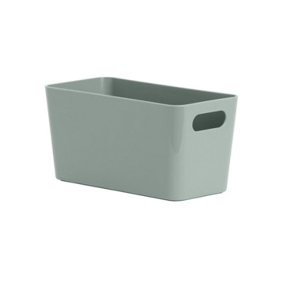 Wham Studio Gloss Light Green Plastic Nestable Storage Basket (H)10Cm (W)20Cm (D)20Cm